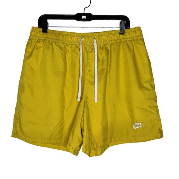 Nike Yellow Swim Trunks Size XL Volley Board Shorts Mesh Lined Athletic Mens - Picture 1 of 6